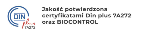 Jakość potwierdzona certyfikatami Din plus 7A272 oraz BIOCONTROL