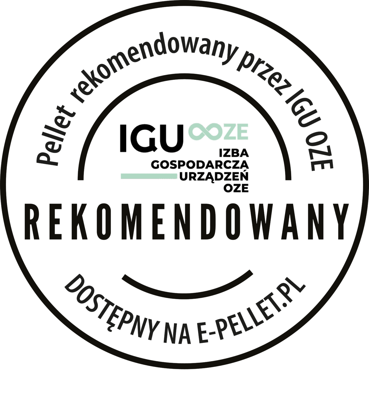 Rekomendacja Izby Gospodarczej Urządzeń OZE dla producenta pelletu. Produkt dostępny w serwisie e-pellet.pl