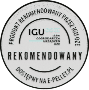 Rekomendacja Izby Gospodarczej Urządzeń OZE dla producenta pelletu. Produkt dostępny w serwisie e-pellet.pl